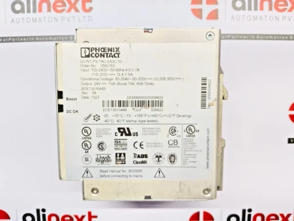 Phoenix Contact QUINT-PS/1AC/24DC/10 power supply unit 100-240V 50/60Hz 4.0-1.7A
