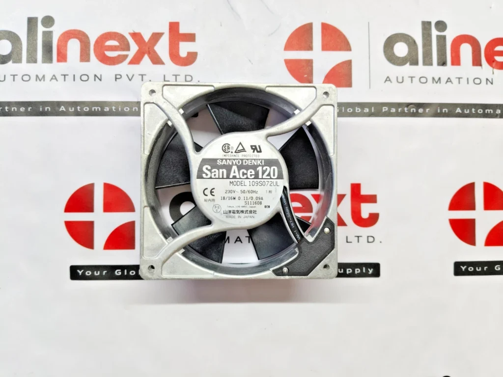 Sanyo Denki San Ace 120 109S072UL cooling fan 230V 50/60Hz 18/16W 0.11/0.09A