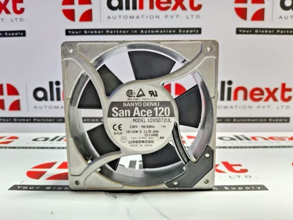 Sanyo Denki San Ace 120 109S072UL cooling fan 230V 50/60Hz 18/16W 0.11/0.09A