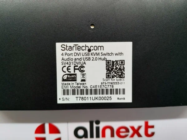 StarTech SV431DVIUA 4-Port DVI USB KVM Switch with Audio & USB 2.0 Hub