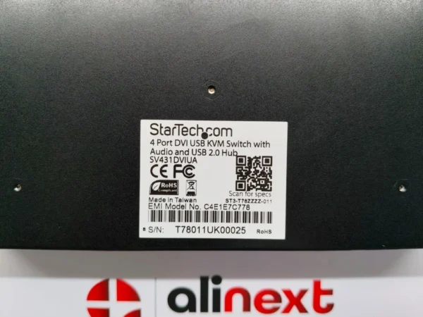StarTech SV431DVIUA 4-Port DVI USB KVM Switch with Audio & USB 2.0 Hub