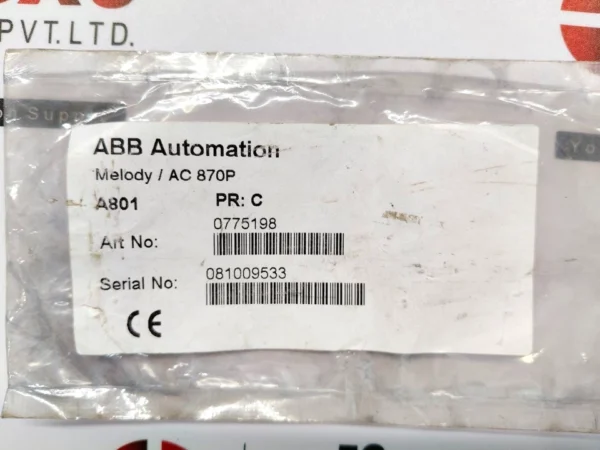 ABB Melody A801 0775198 Transducer with Yellow Cable
