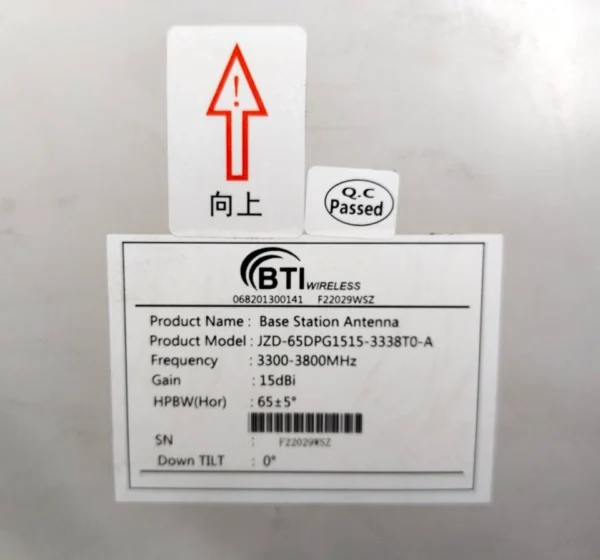 BTI Wireless JZD-65DPG1515-3338 T0-A Base Station Antenna