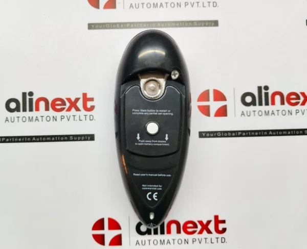 Black Manual Can Opener with Restart Button