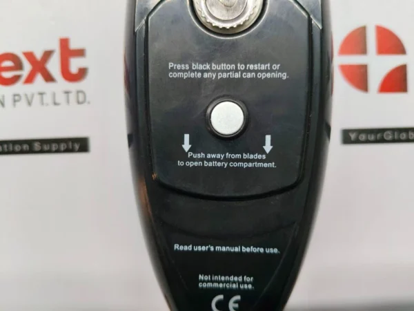 Black Manual Can Opener with Restart Button