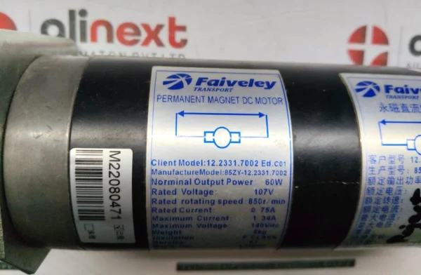 Faiveley Transport 85ZY-12.2331.7002 Permanent Magnet DC Motor 60W