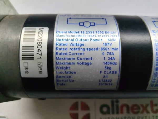 Faiveley Transport 85ZY-12.2331.7002 Permanent Magnet DC Motor 60W