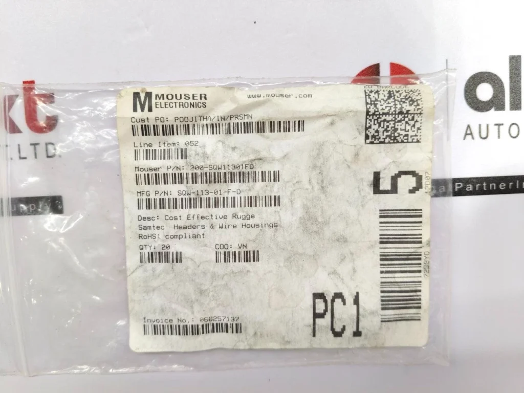 Lot of 20x Mouser electronics Samtec 200-SQW11301FD Cost-Effective Rugged Socket Header