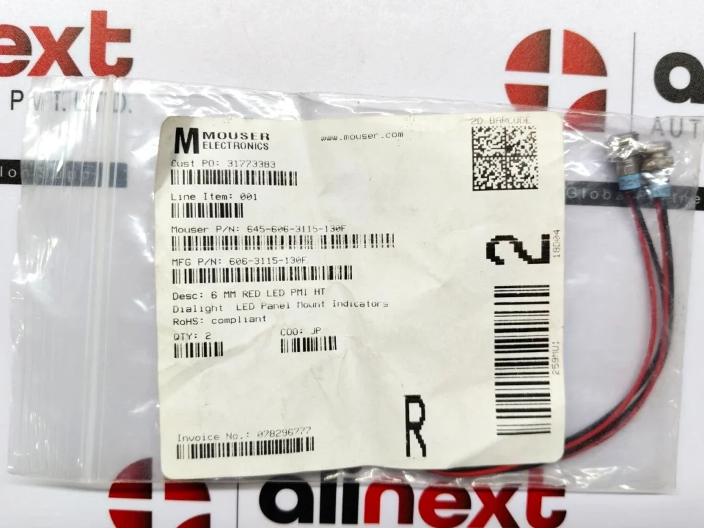 Lot of 2x Mouser Electronics 645-606-3115-130F Dialight LED 6mm 606-3115-130F