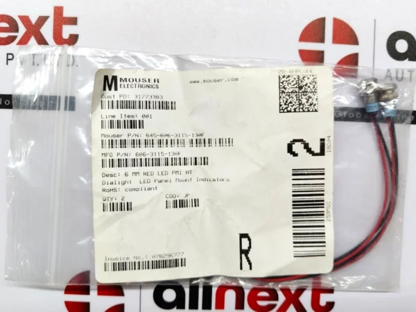 Lot of 2x Mouser Electronics 645-606-3115-130F Dialight LED 6mm 606-3115-130F