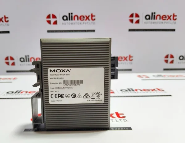 Moxa IMC-21-S-SC Industrial Ethernet-to-Fiber Media Converter 12-48 VDC