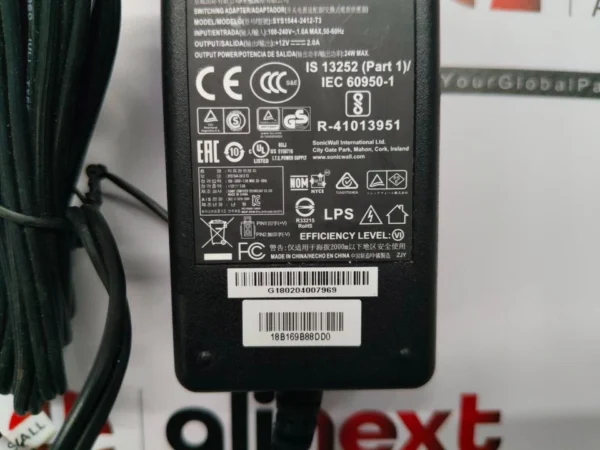 Sunny SYS1544-2412-T3 Power Adapter 100-240V 1.0A 50-60Hz 12V 2.0A 24W