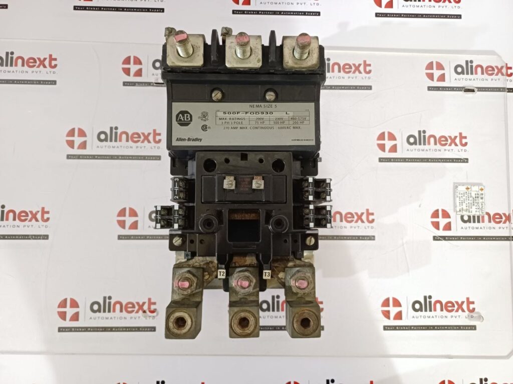 Allen-Bradley 500F-FOD930 L, 3-Pole, NEMA Size 5 motor starter contactor