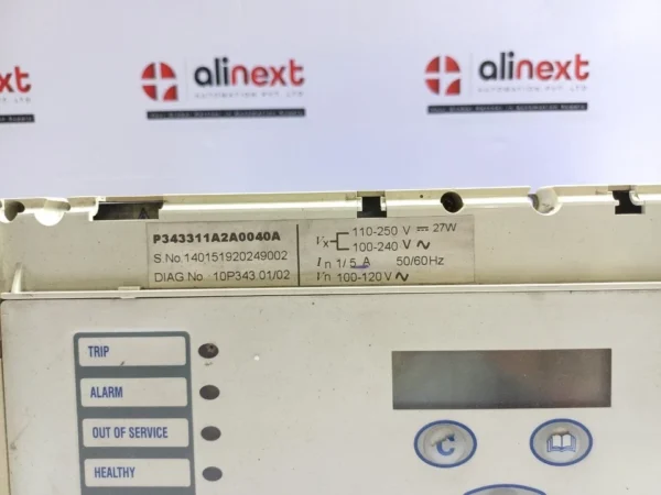 Alstom P343 Generator Protection Relay P343311A2A0040A 100-120V 50/60Hz 1/5 A