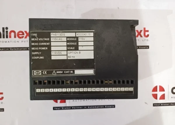 DEIF FAS-113DG Synchronizer Relay 110V AC/DC 60Hz Generator Control Module