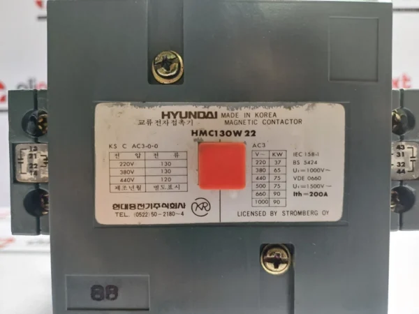 Hyundai HMC130W22 magnetic contactor 380-440V 200A