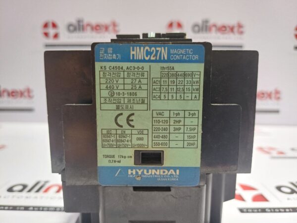 Hyundai HMC27N W22 Magnetic Contactor 55A 110V