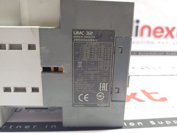 Hyundai UMC 32 Magnetic Contactor 3P 32A 100V 50Hz 100-110V 60Hz