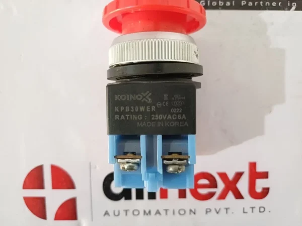 KOINO KPB30WER Red Mushroom Emergency Stop Push Button Switch 250VAC 6A