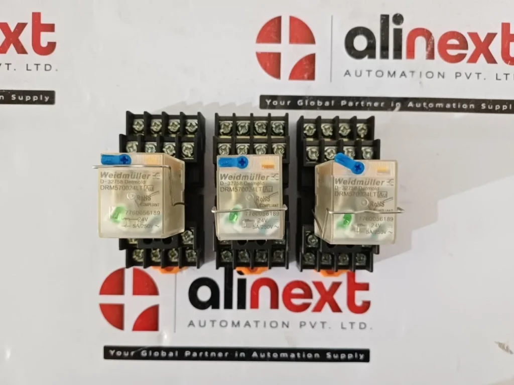 Lot of 3x Weidmüller FS 4CO RL Relay Socket DRM570024LT AU 4PDT 7A 300V