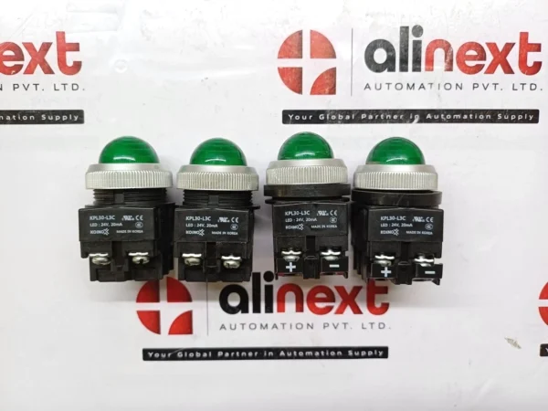 Lot of 4X KOINO KPL30-L3C Green LED Indicator Pilot Light 24V Panel Mount