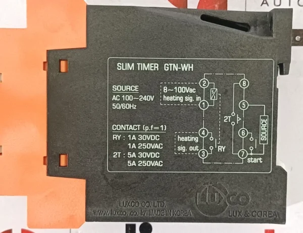 Luxco GTN-WH Slim Timer Relay 8-100V AC DC