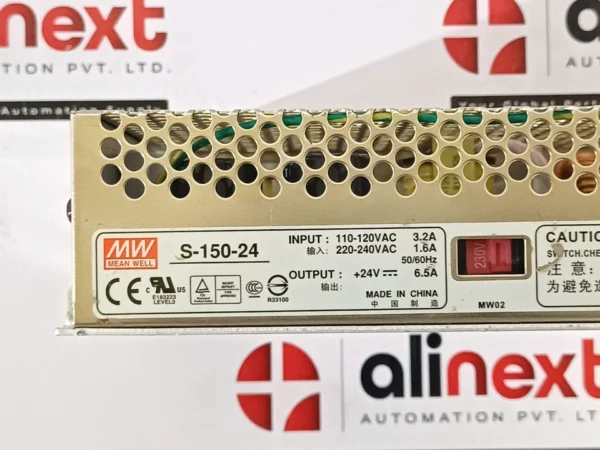 Mean Well S-150-24 Switching Power Supply 110-120VAC 3.2A 220-240VAC 1.6A