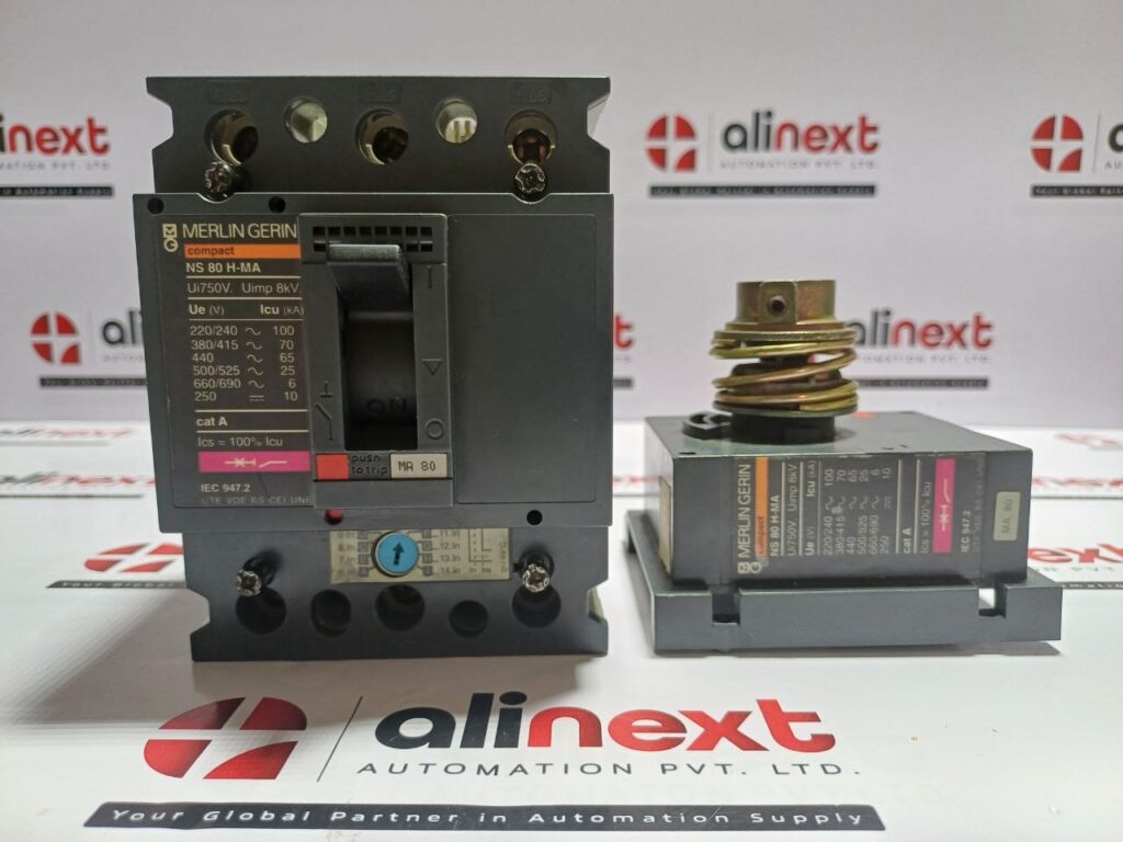 Merlin Gerin NS 80 H-MA Circuit Breaker 750V 8KV 80A 3Pole