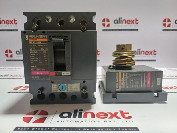 Merlin Gerin NS 80 H-MA Circuit Breaker 750V 8KV 80A 3Pole