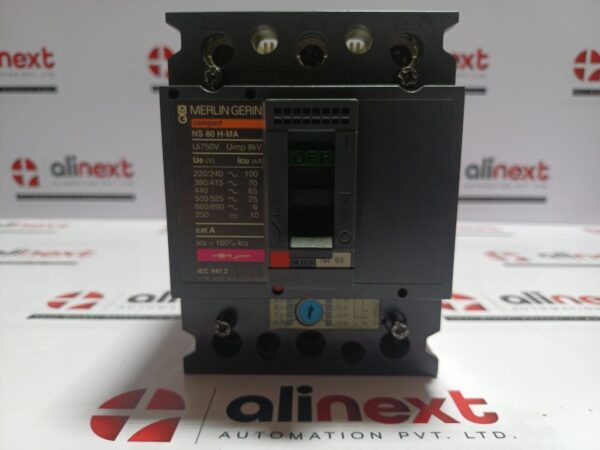Merlin Gerin NS 80 H-MA Circuit Breaker 750V 8KV 80A 3Pole