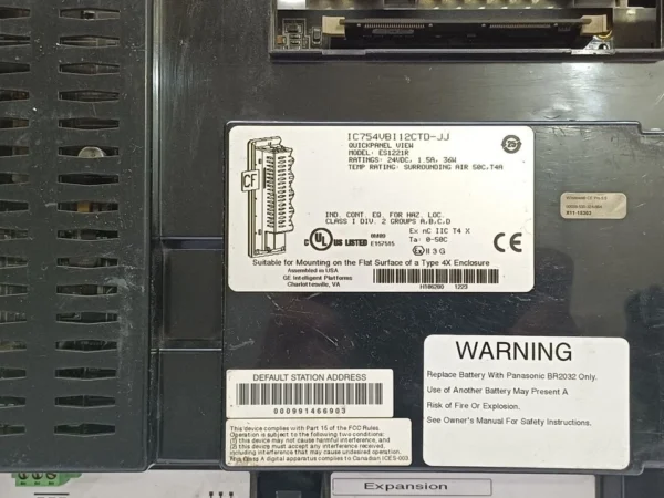 Parts for GE Fanuc ES1221R QuickPanel View operator interface IC754VBI12CTD-JJ