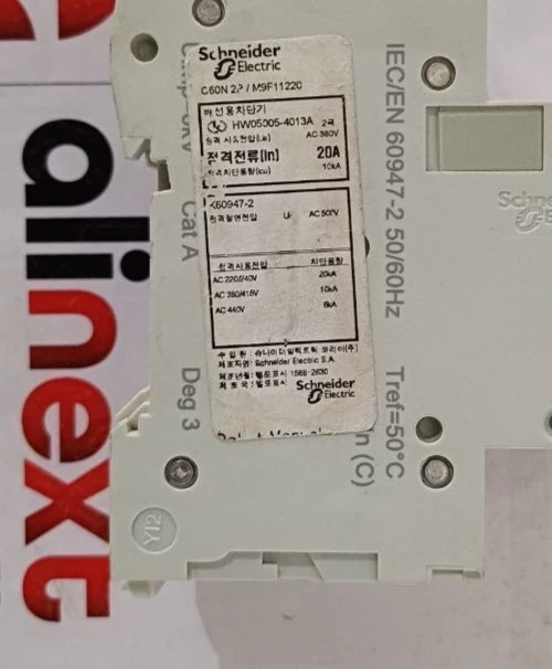 Schneider Electric C60N 20A 2 Pole MCB Circuit Breaker 415V 10kA