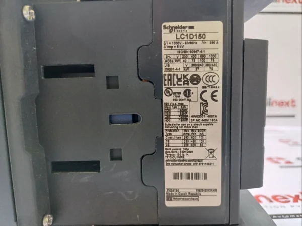 Schneider Electric LC1D150 TeSys Deca 3P Power Contactor LC1 D150R7