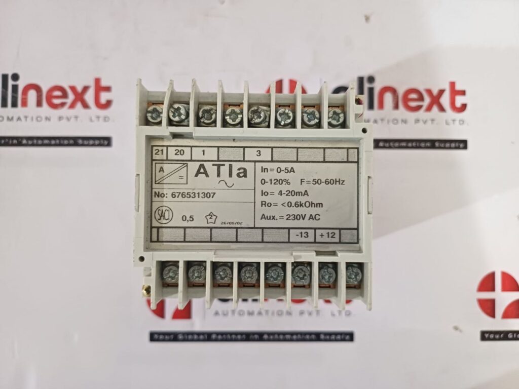 SACI ATIa AC Current Measuring Transducer 676531307 4-20mA DC 230VAC 50-60Hz