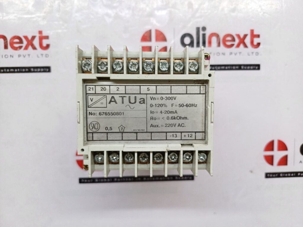 SACI ATUa Measuring Voltage Transducer 676550801 0-300V 4-20mA 50-60Hz 220V AC