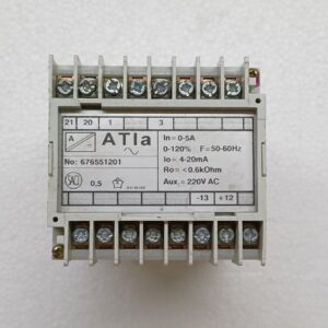 SACI ATI-a Analog Current Transducer 676551201 0-5A 0-120% 50-60Hz 4-20mA 220V AC