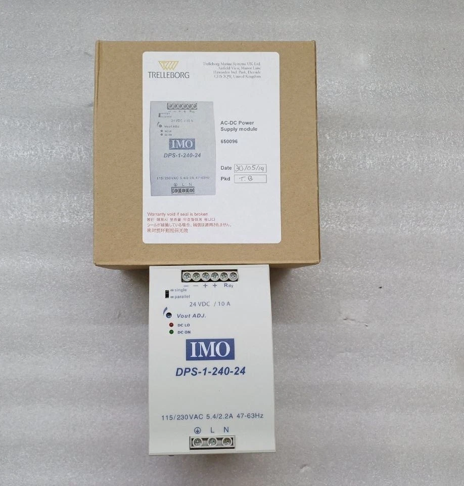 IMO Precision Controls DPS-1-240-24 DIN Rail Power Supply 24VDC 240W 10A