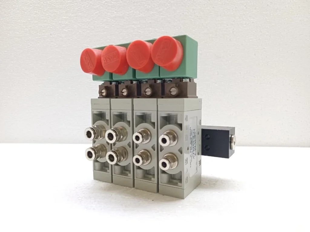 ASCO Pneumatic Solenoid Valve Manifold 4 Station Air Valve Block Assembly
